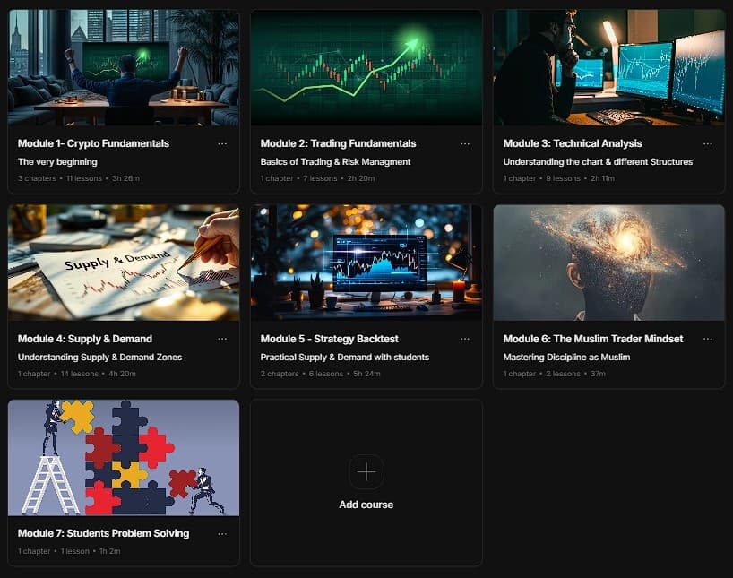 Course platform screenshot