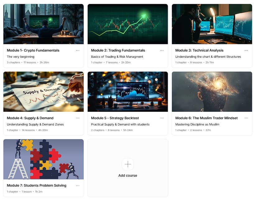 Course platform screenshot